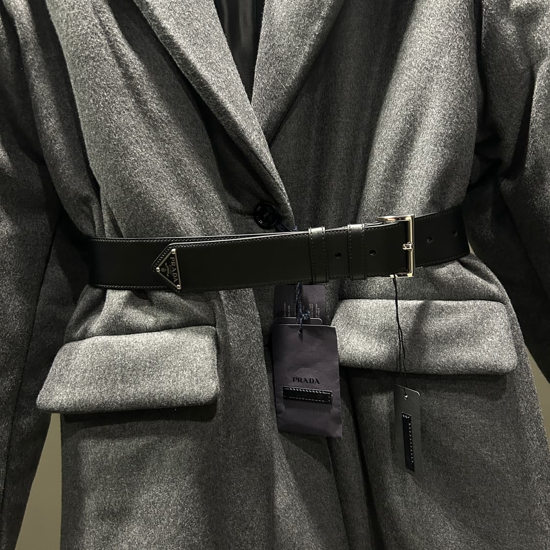 프라다 벨티드 캐시미어 패딩 코트 상품이미지8