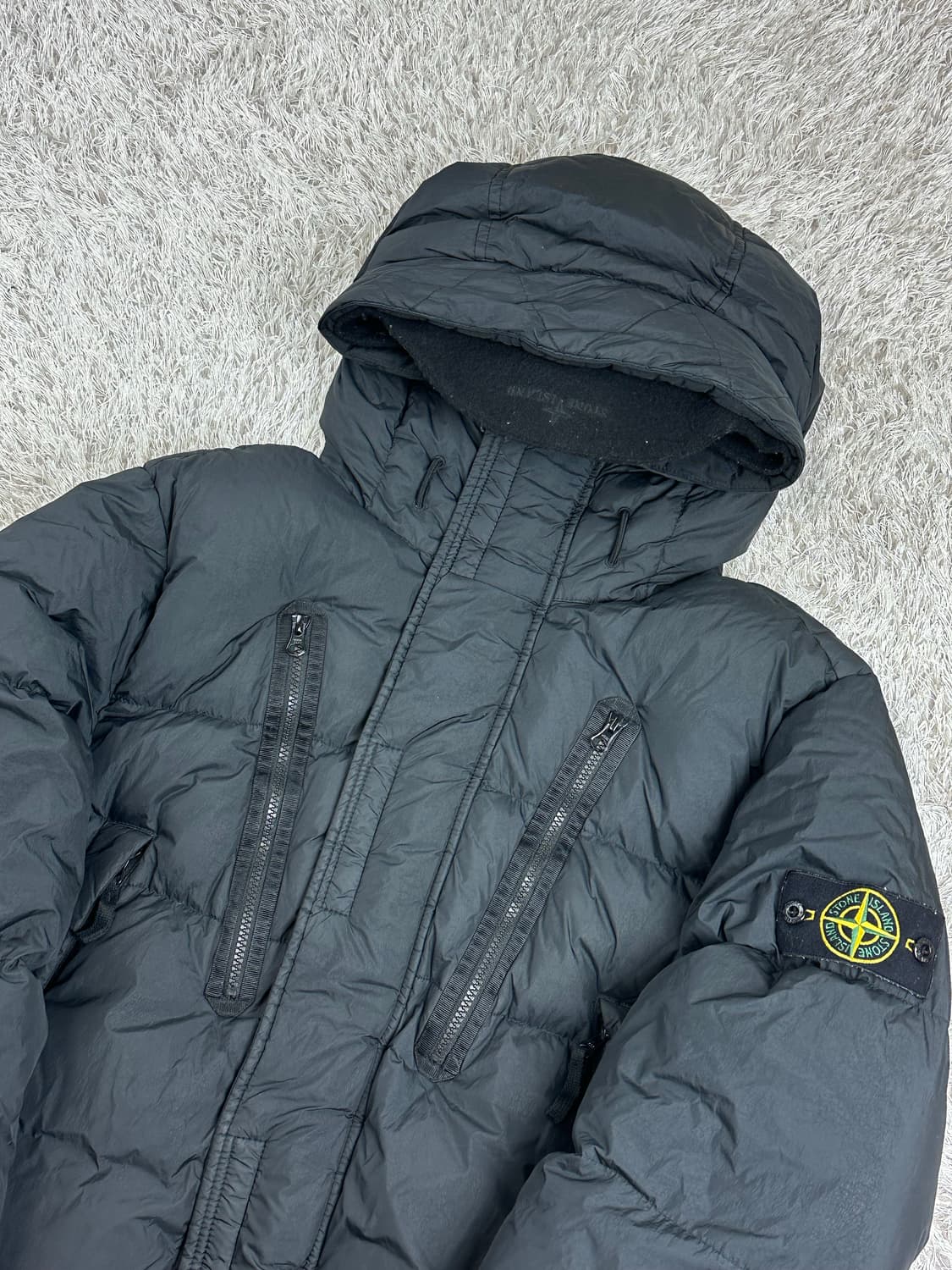 [L] 정품 스톤아일랜드 21FW 크링클랩스 롱패딩 블랙 상품이미지1