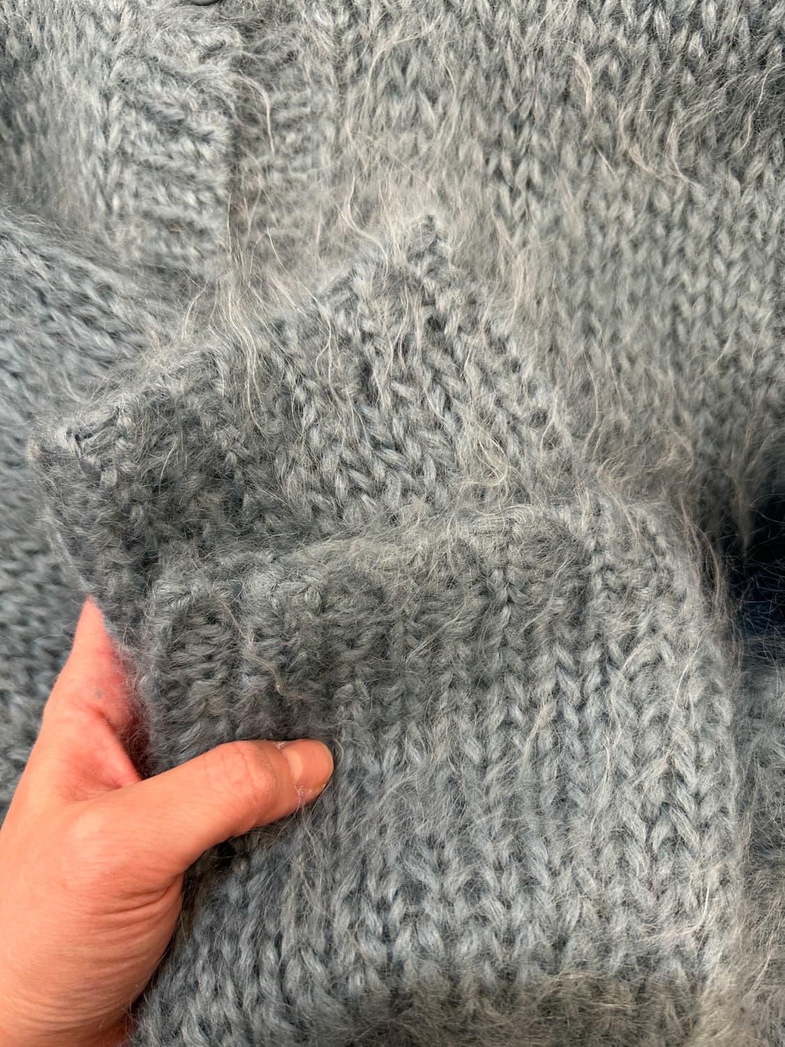 INGEBORG 일본 민트 모 헤어리 니트 가디건 상품이미지6