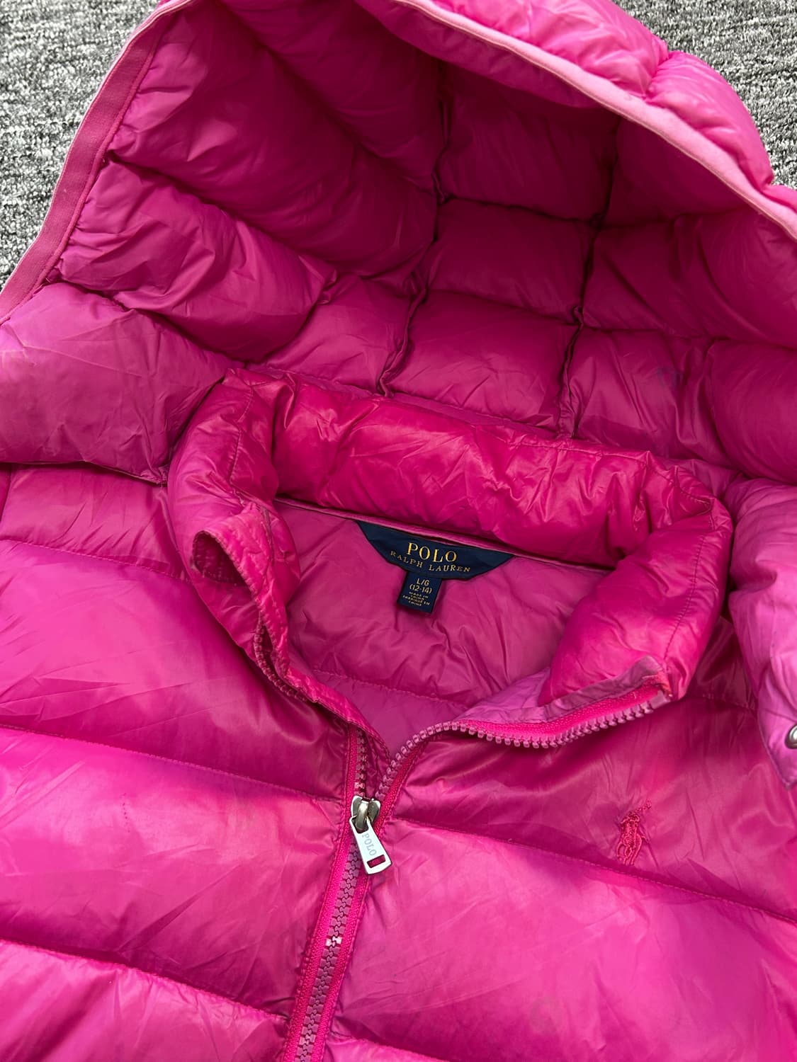 폴로 랄프로렌 딥핑크 후드 경량패딩 L 상품이미지4