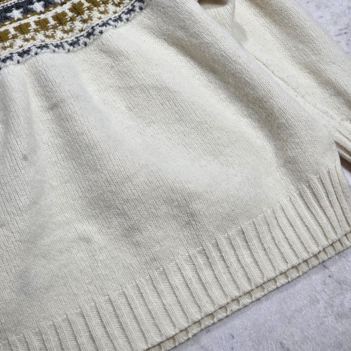 일본 빈티지 빔즈 화이트 패턴 니트 상품이미지3