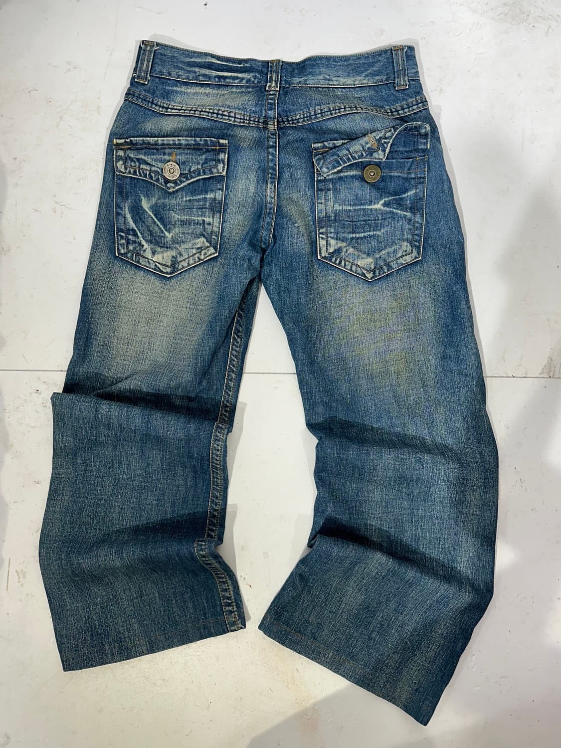 Ck 캘빈 클라인 중청 대대장 포켓 디테일 워싱 와이드 데님 팬츠  상품이미지5