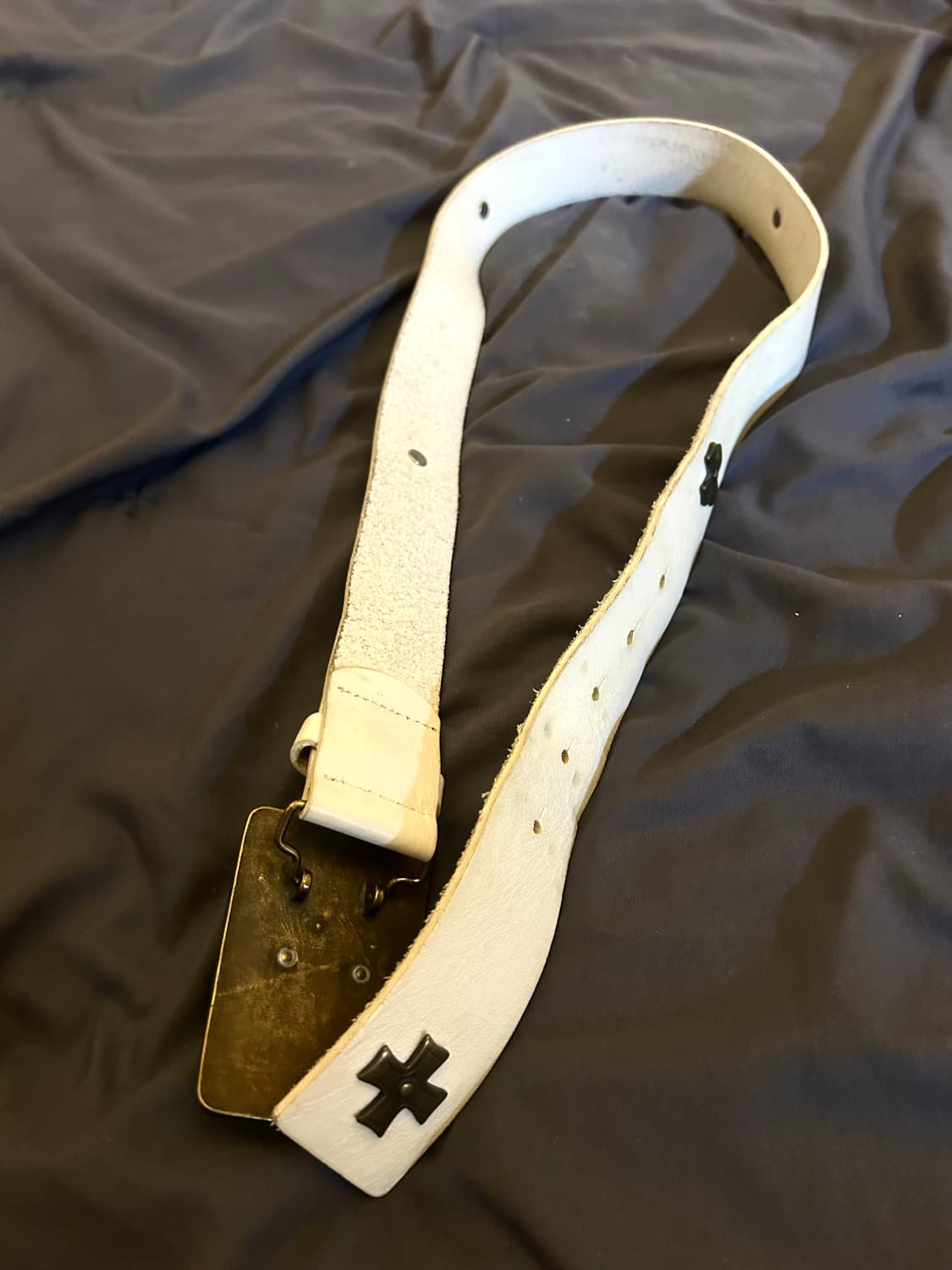 White Cross Leather Belt 상품이미지3