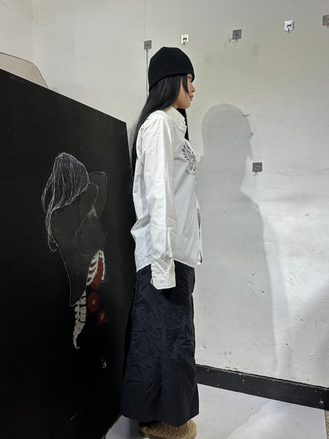 JPN Prepotente 화이트 고딕 자수 셔츠 자켓 M 상품이미지3