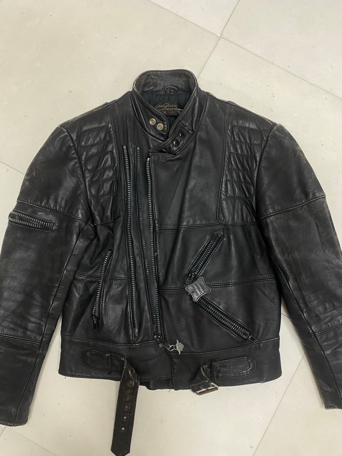 할리데이비슨 x 하인 게릭 가죽 모터사이클 자켓 빈티지 상품이미지1