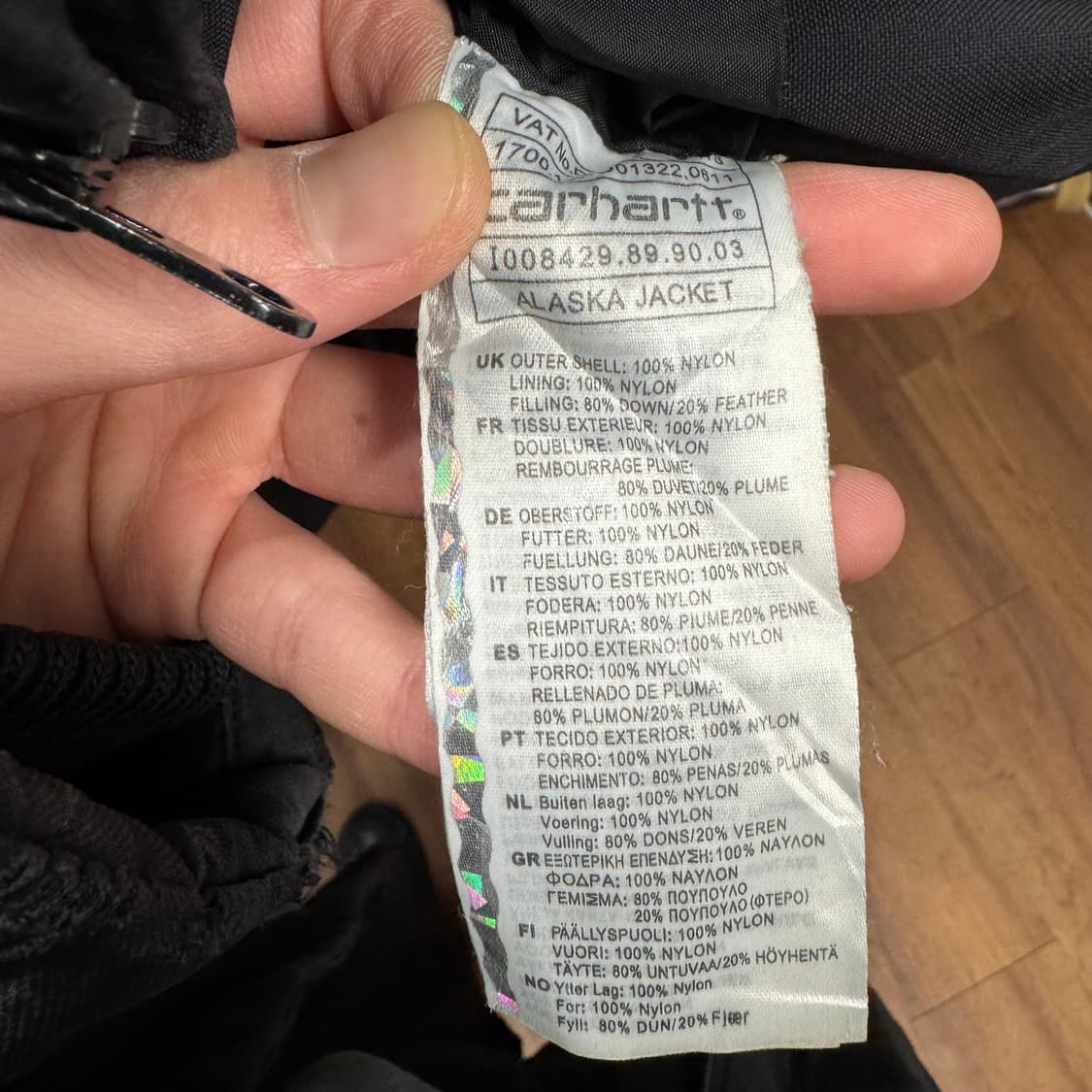 00s 칼하트 알래스카 다운 후드 패딩 자켓 투포켓 포인트 블랙 상품이미지7