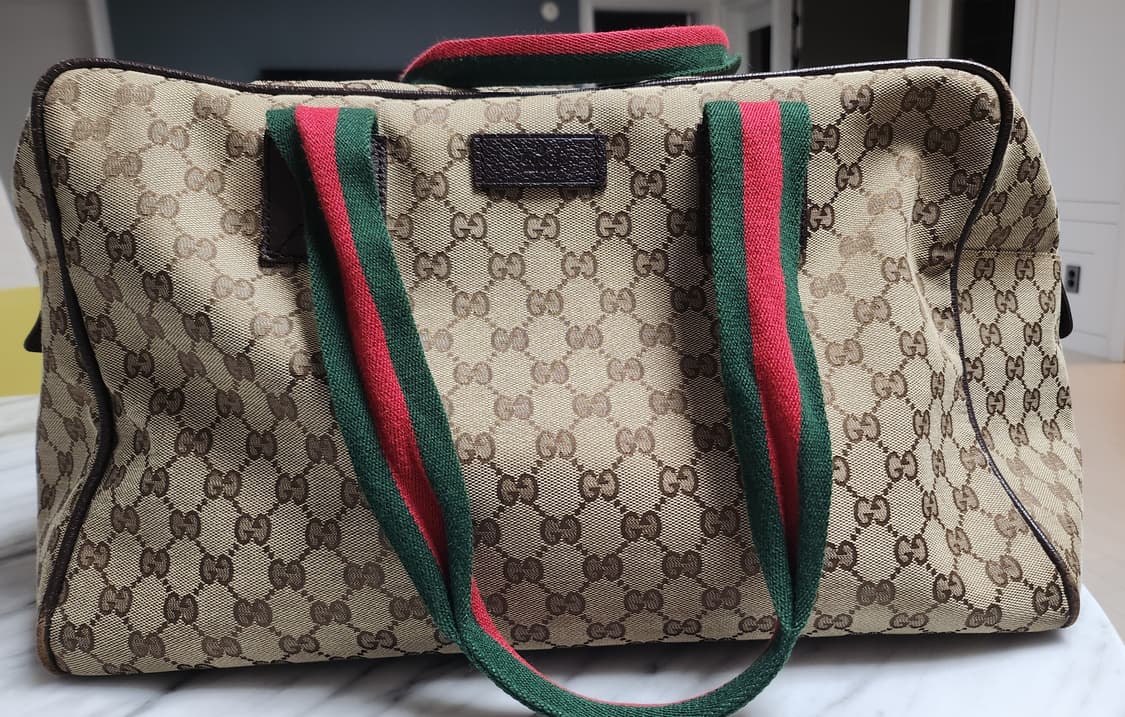 구찌Gucci 자가드 삼선 여행가방 겸 빅 토트백(모델명 상품이미지2
