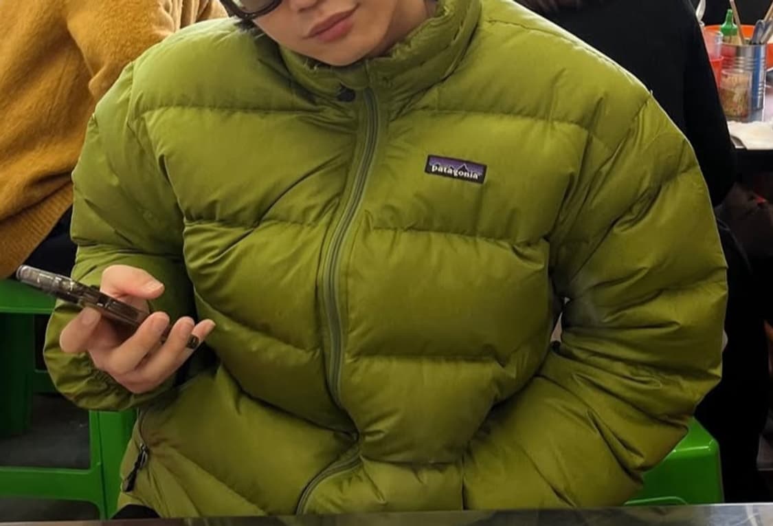 빈티지 몽벨 라이트 알파인 구스 다운 패딩 자켓 올리브 그린 상품이미지5