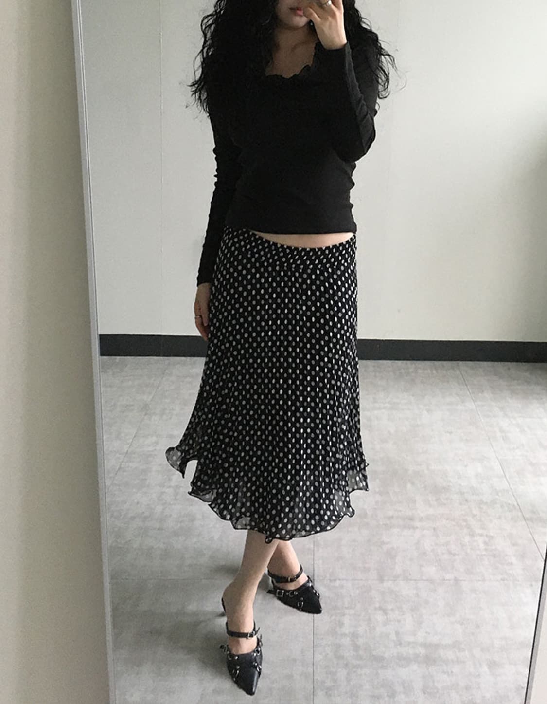 dot frill skirt 상품이미지7