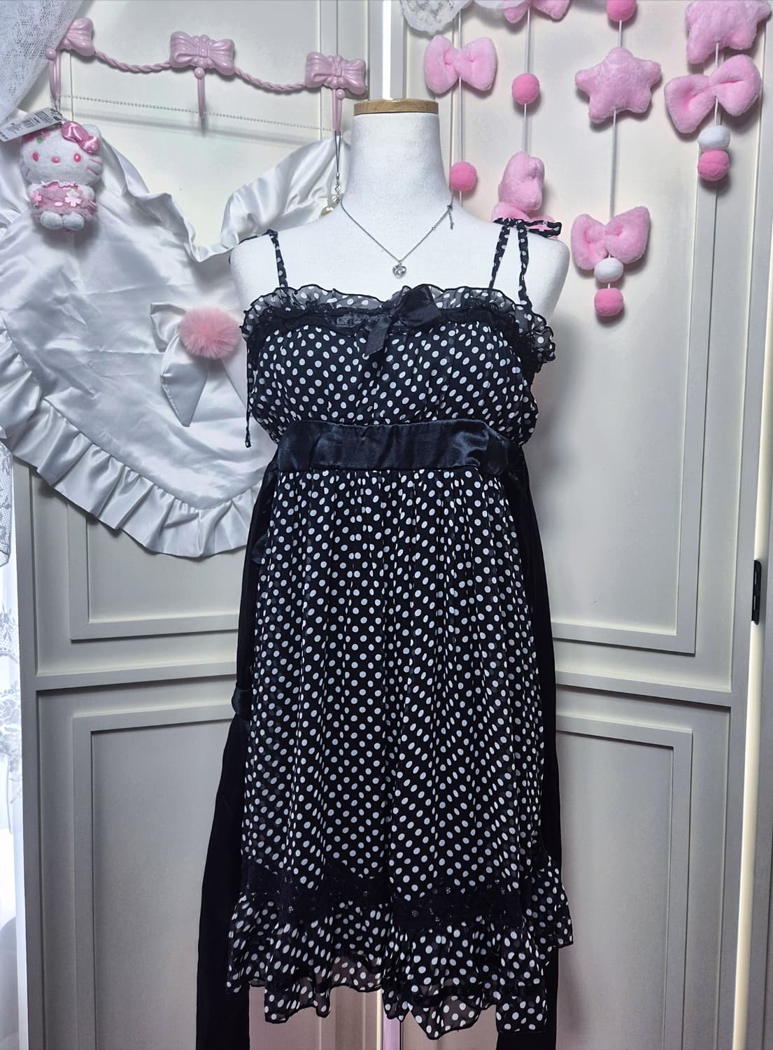 Tralala 트랄라라 오네갸루 히메갸루 도트 빅리본 원피스 상품이미지2