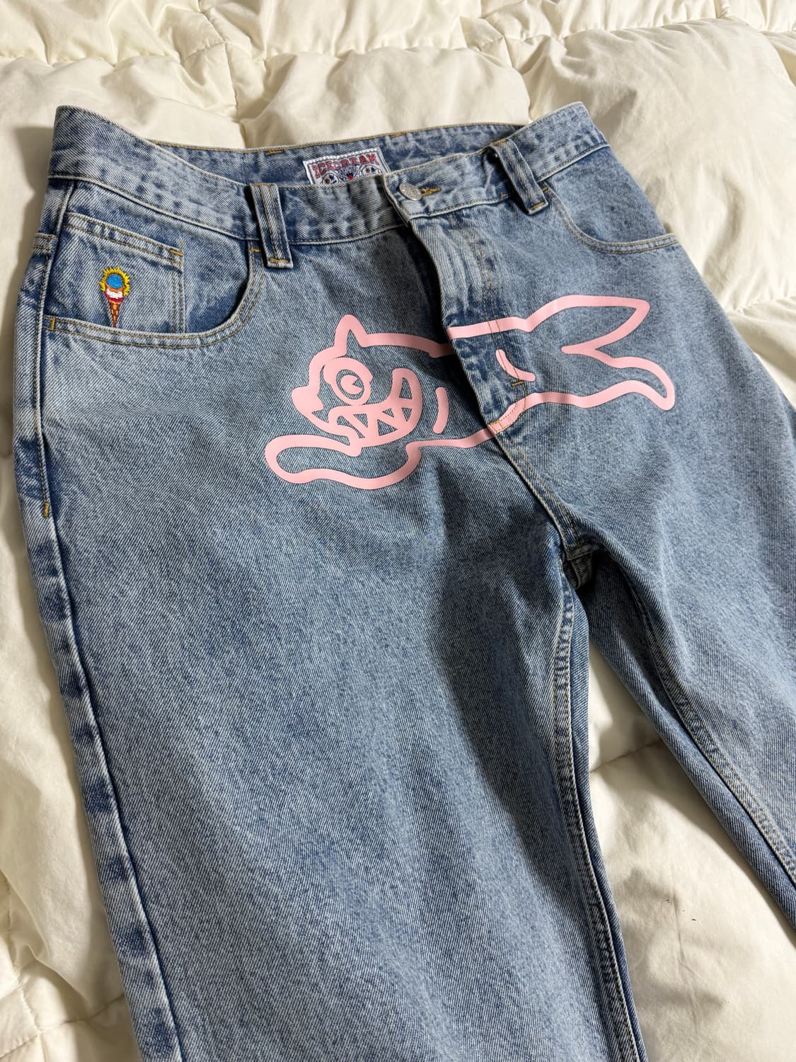 (34) Icecream 아이스크림 핑크 러닝독 데님 팬츠 상품이미지3