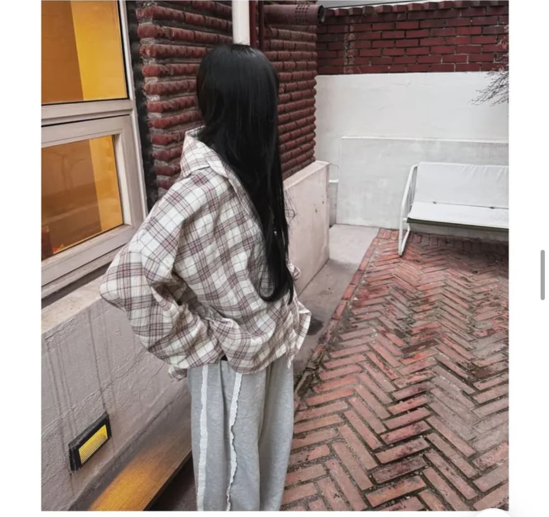 피치 체크 셔츠 상품이미지3