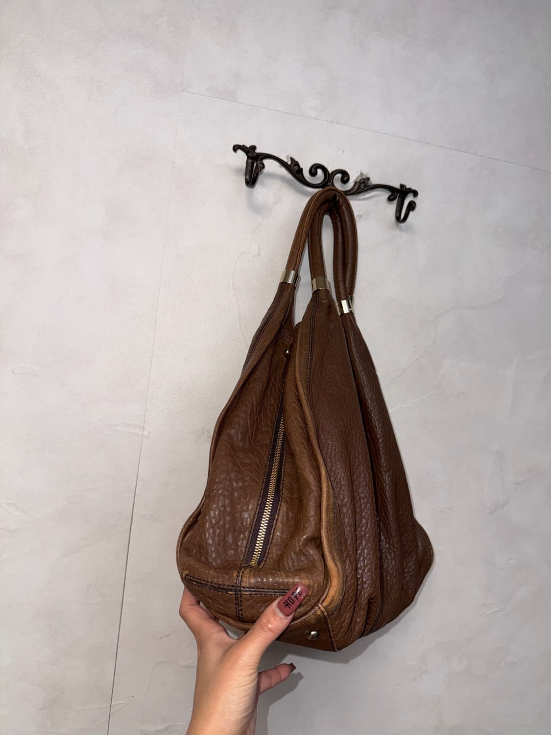 Daks brown zipper buckle tote bag 상품이미지3