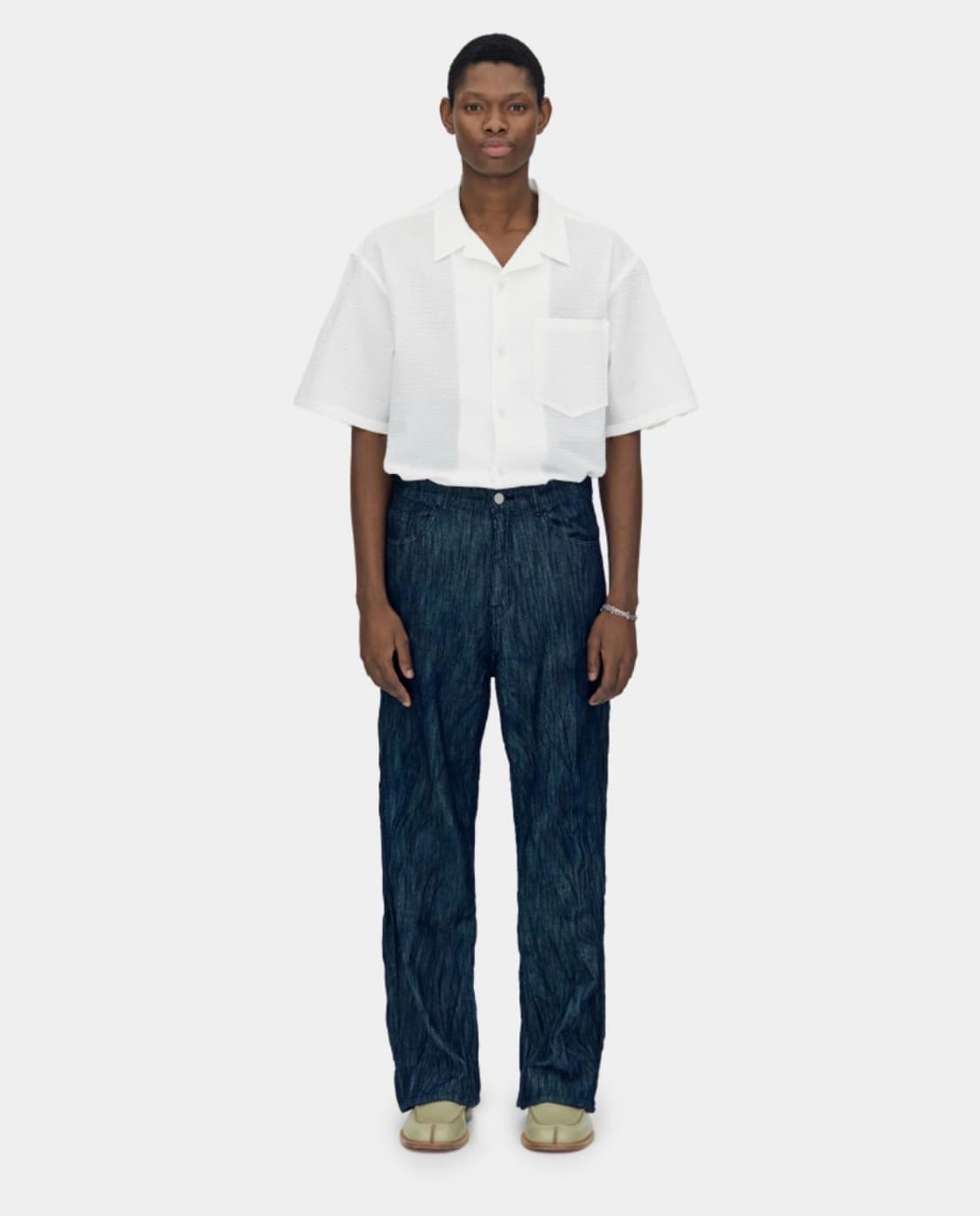 COOR 쿠어 크링클 와이드 데님팬츠 바지 L 상품이미지3