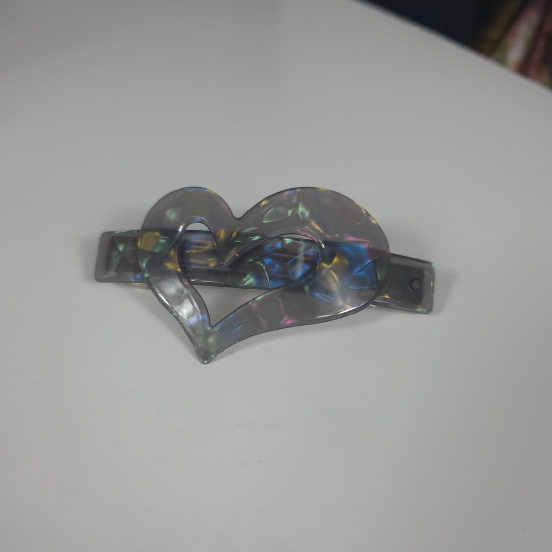 [새상품] 하트 레진 헤어핀 헤어핀 자개 마블 대리석 상품이미지2