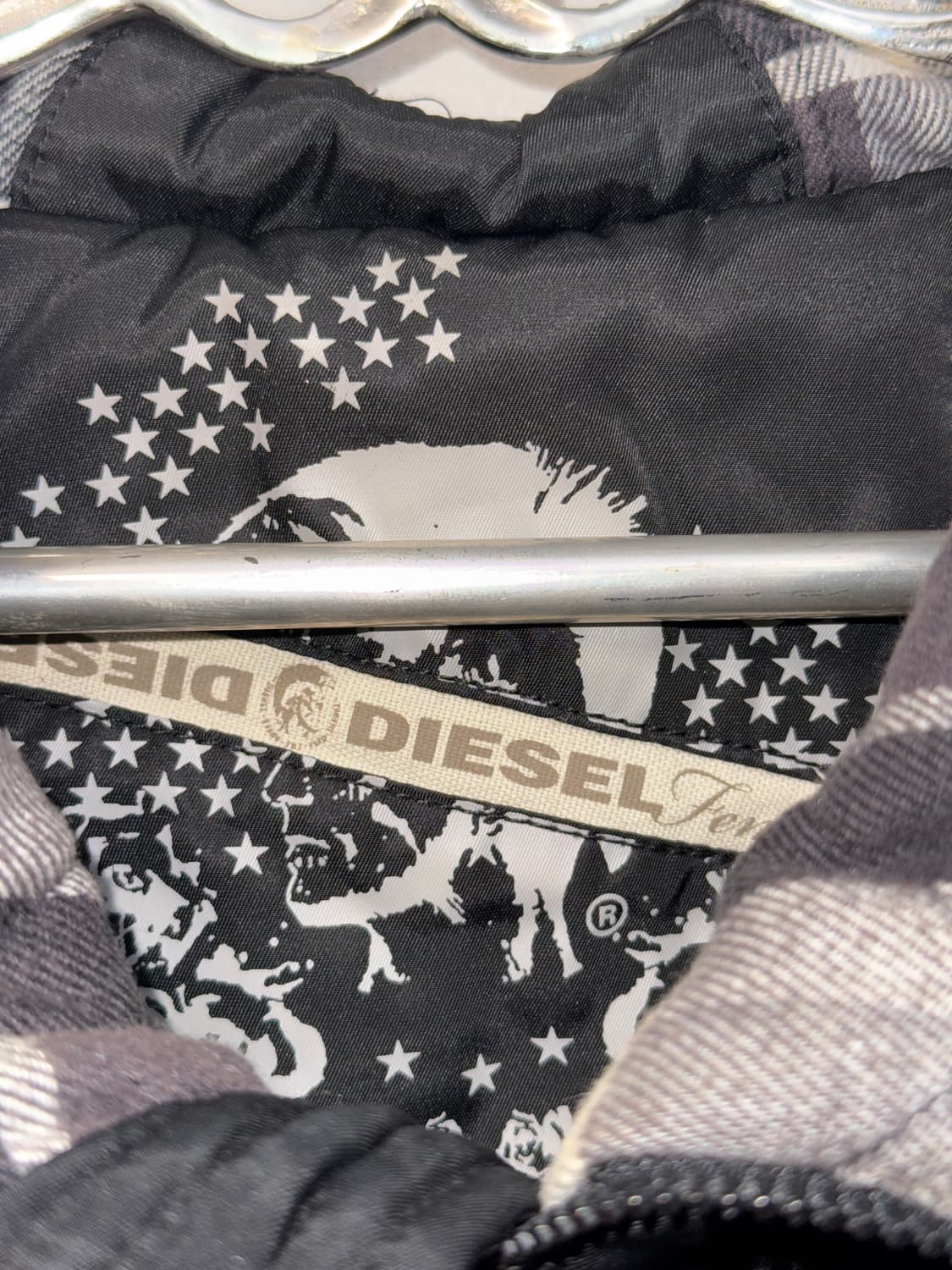 DIESEL black check hood flight bomber 상품이미지6