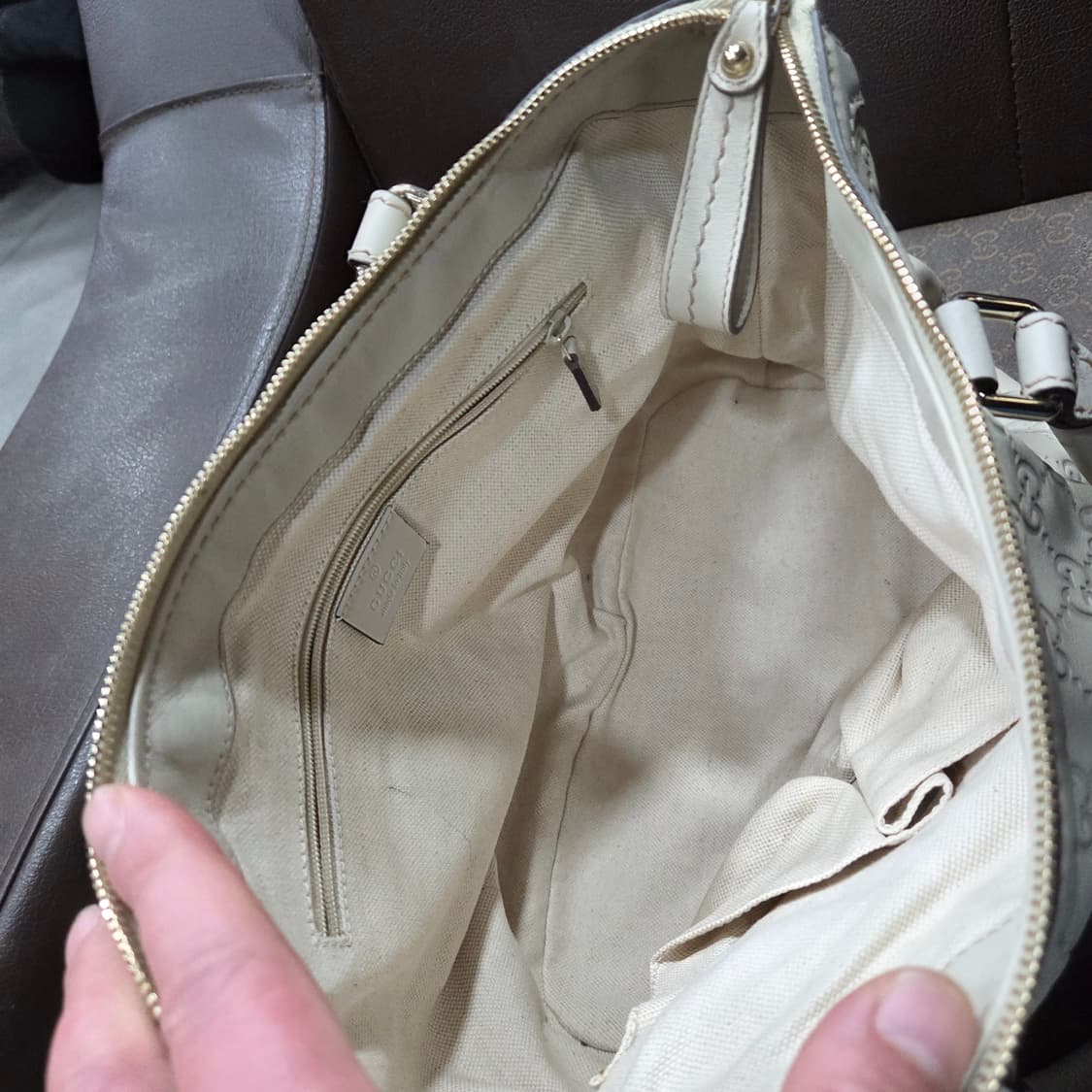 구찌 씨마 아이보리 2way 거의 새 제품 상품이미지8