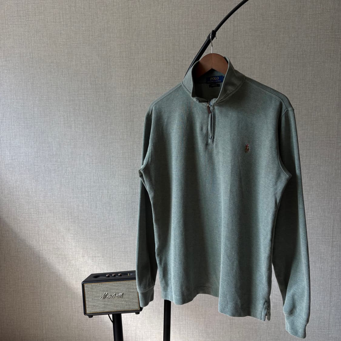 폴로 랄프로렌 모스그린 신형 반집업 니트 L 상품이미지5