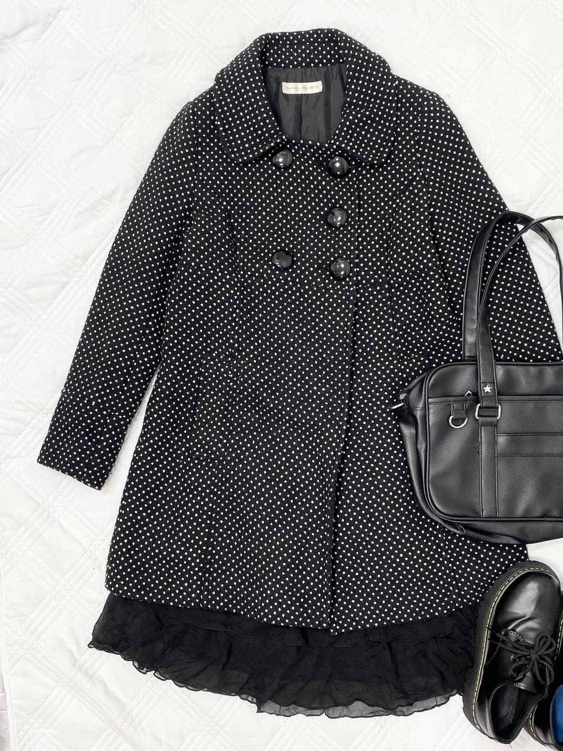 ꒰ঌ 블랙 캣 도쿄걸 도트 코트 ໒꒱ 상품이미지2