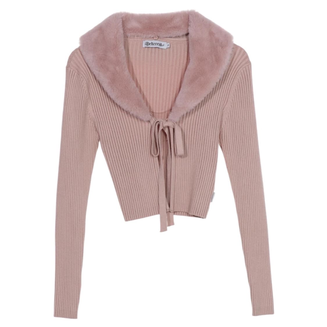 델리센트 핑크 퍼 숄 가디건 상품이미지1