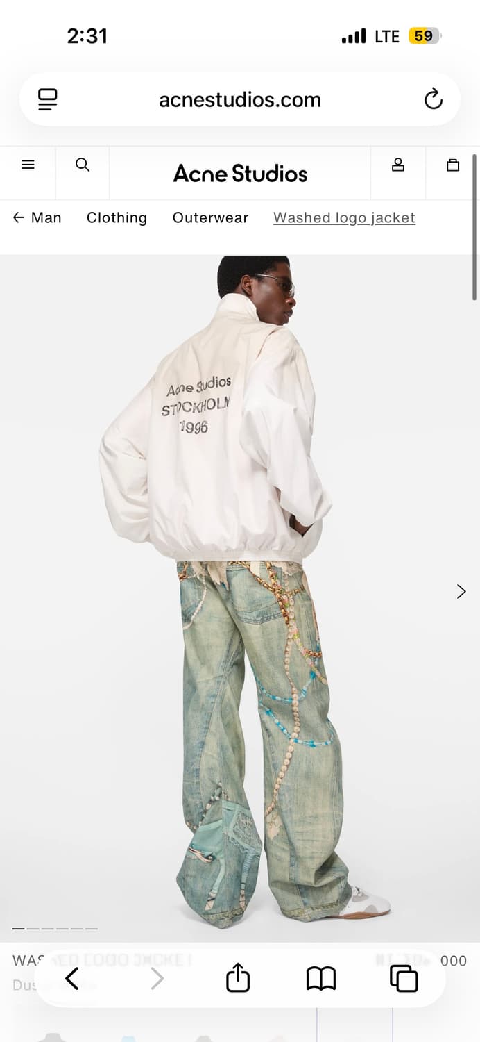 아크네 스튜디오 로고 자켓 바람막이 더스티 화이트 상품이미지3