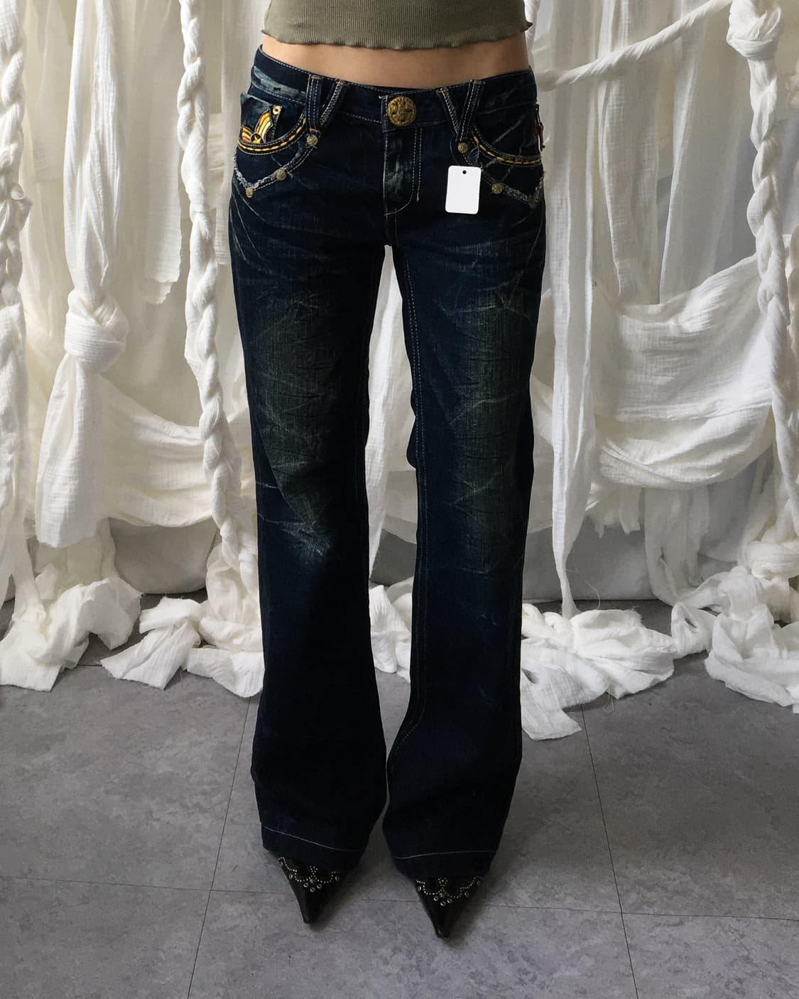 Back pocket point denim pants 상품이미지9