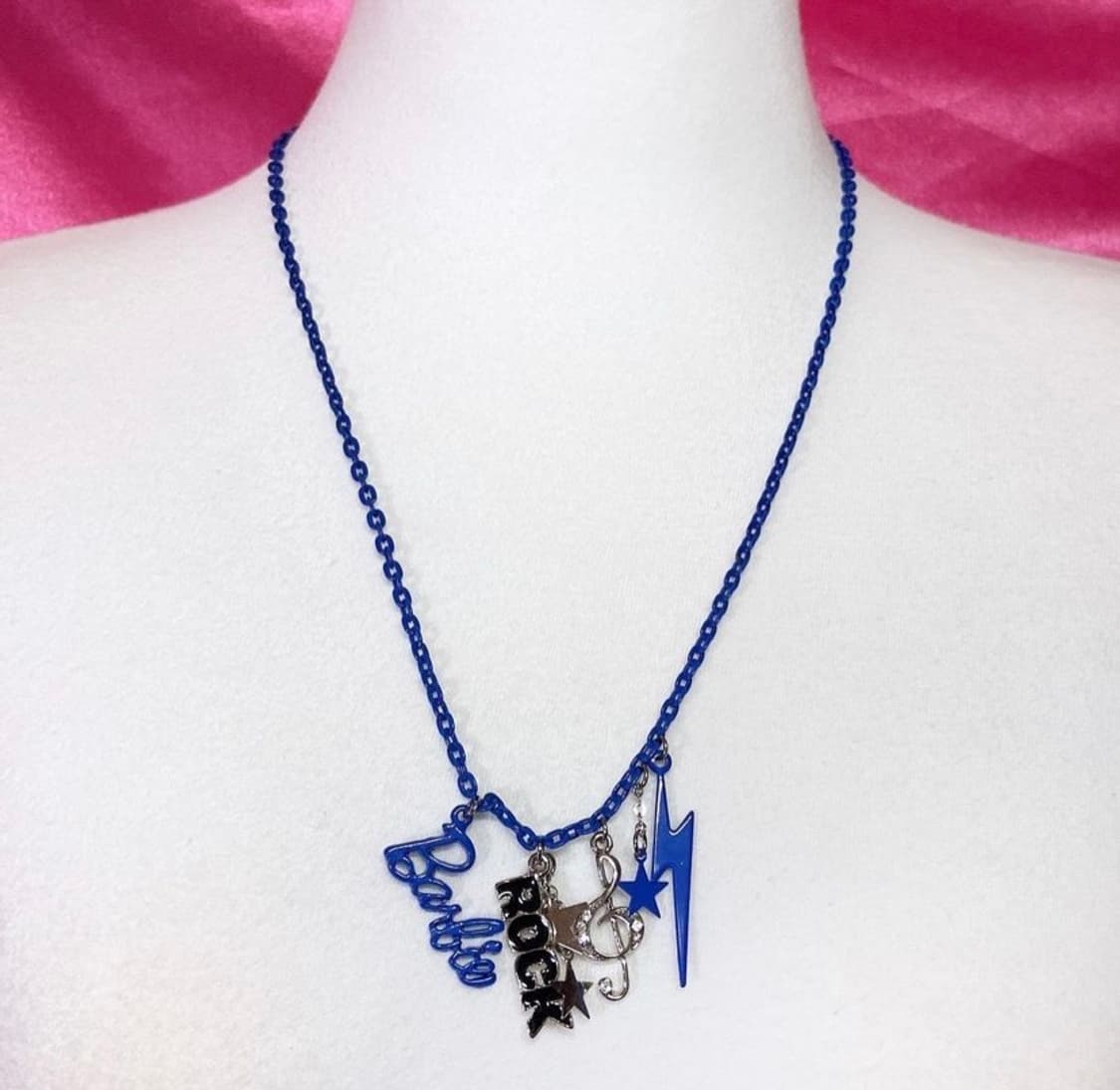 Barbie 바비 락스타 블루목걸이 빈티지목걸이 고전 상품이미지10