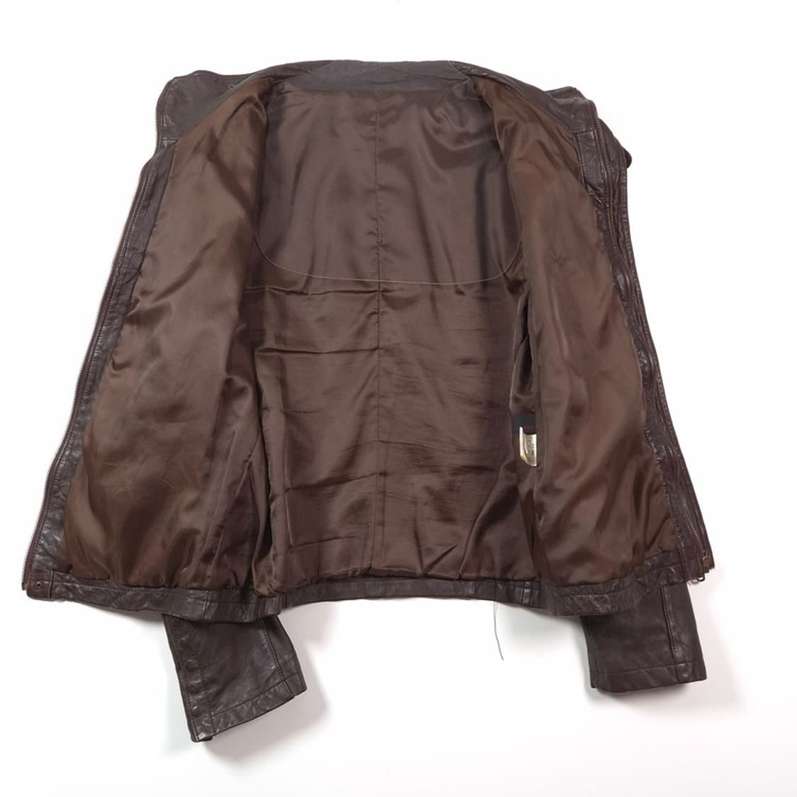 ITALY 프리미엄 양가죽 하이넥 절개 레더 자켓 XL 상품이미지5