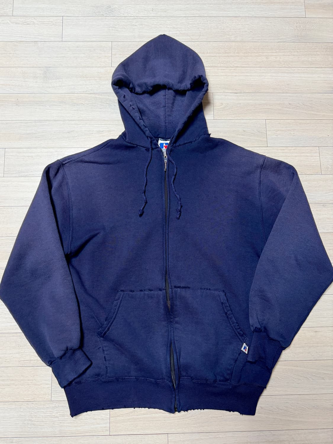 러셀 네이비 디스트레드 후드집업 / USA 생산 / L 상품이미지1