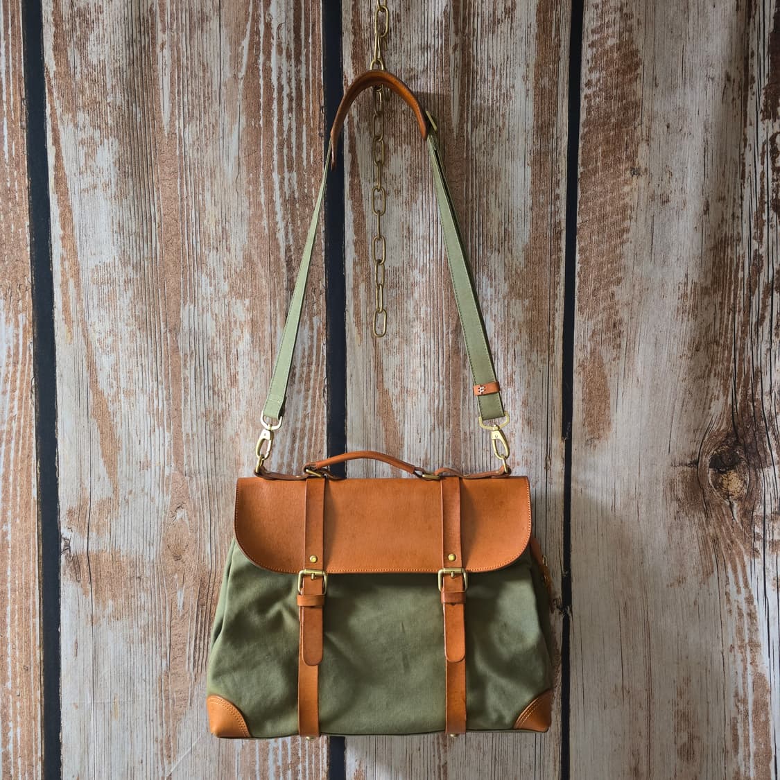 캔버스 새들레더 숄더백 크로스백 상품이미지1