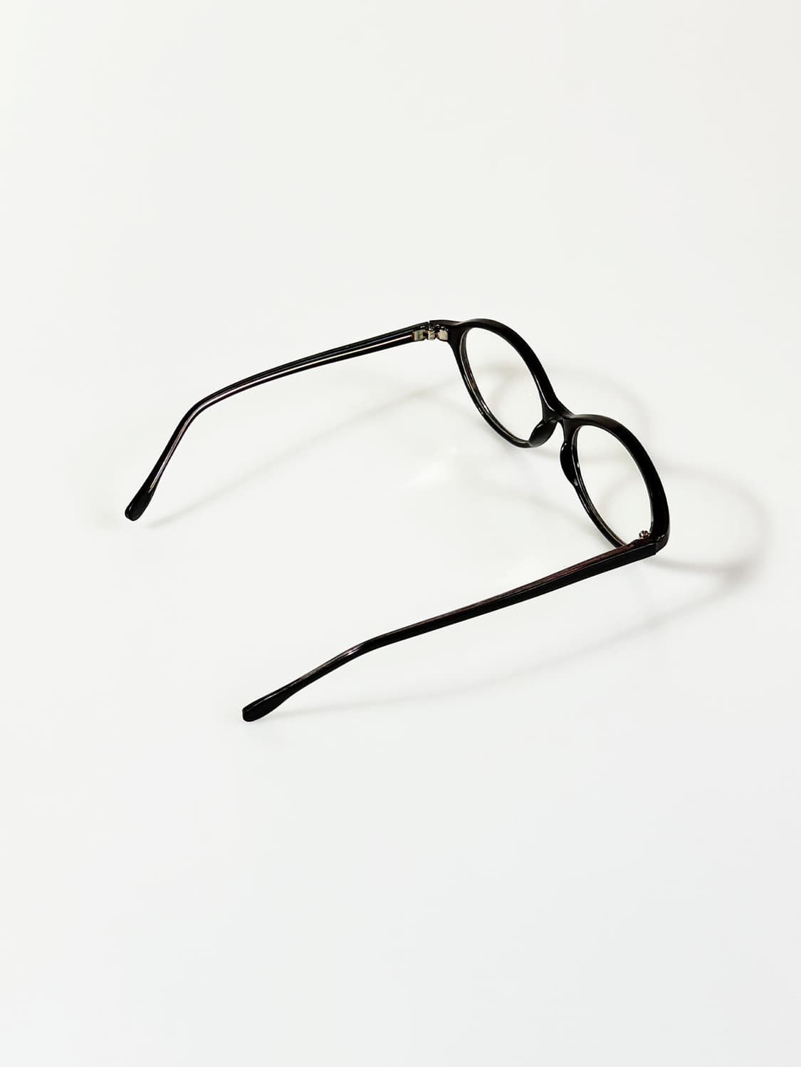 90s 블랙 오벌 뿔테 오버사이즈 프레임 빈티지 안경 상품이미지4