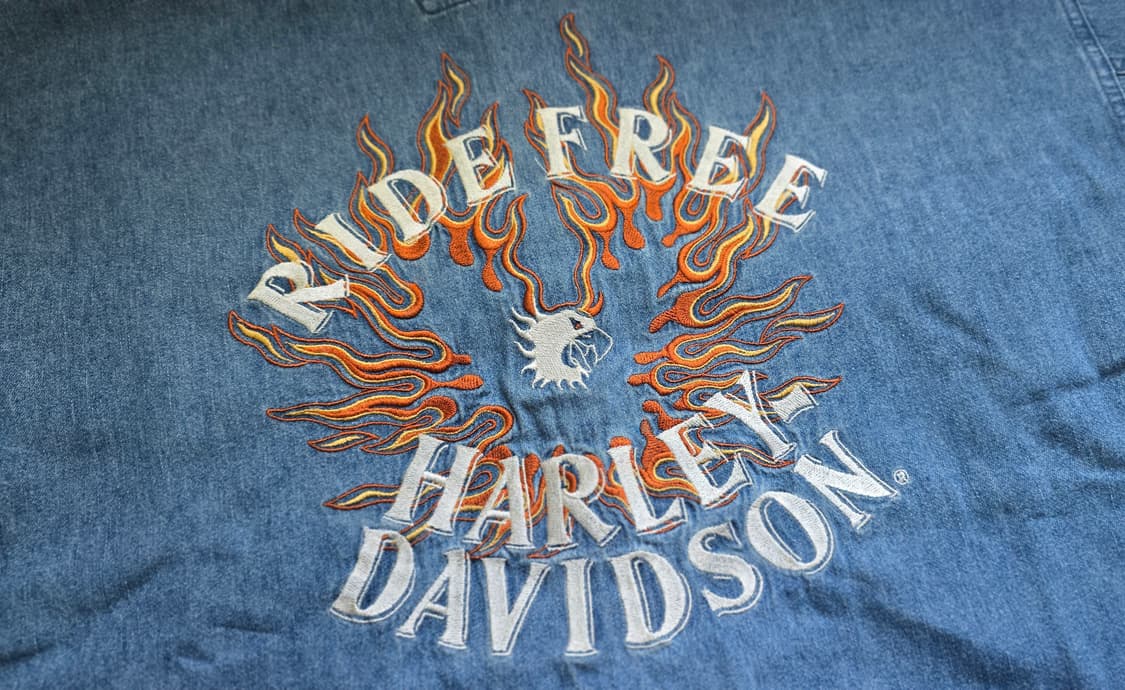 빈티지 할리 데이비슨 자수 데님 셔츠 XXL 상품이미지5