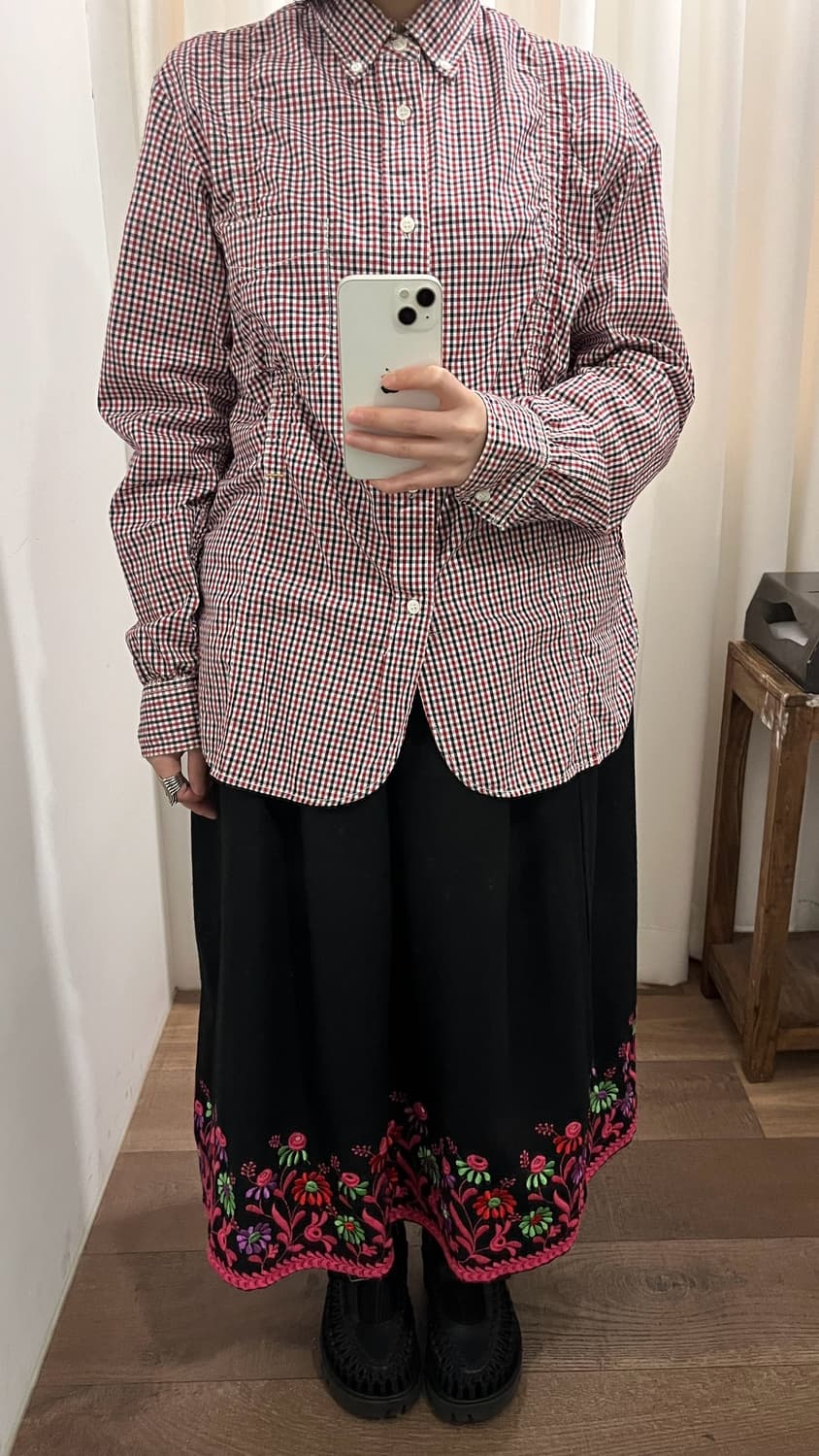 Floral Needlepoint Patchwork Skirt 상품이미지2