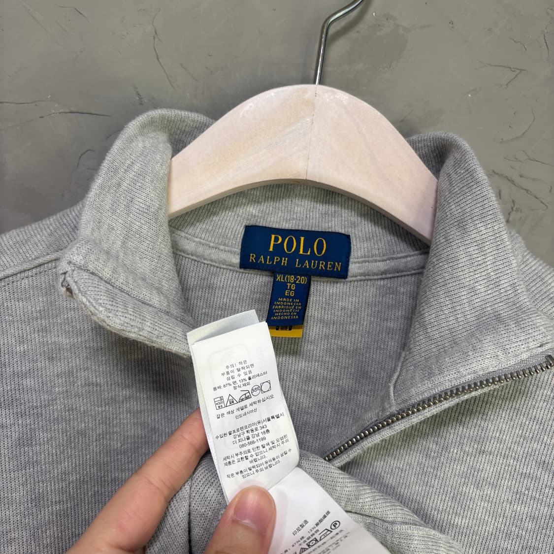 폴로 랄프로렌 니트 반집업 그레이 상품이미지3