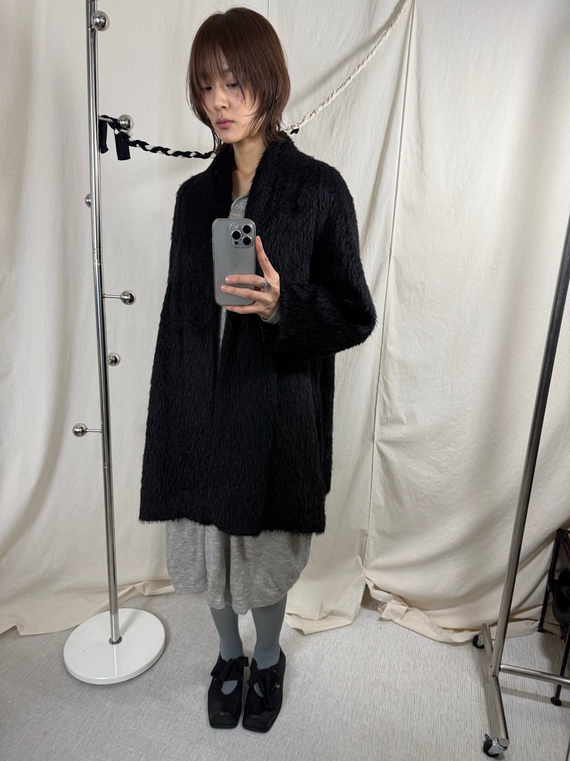 Margon 블랙 알파카 울 코트 (Italy) 상품이미지1