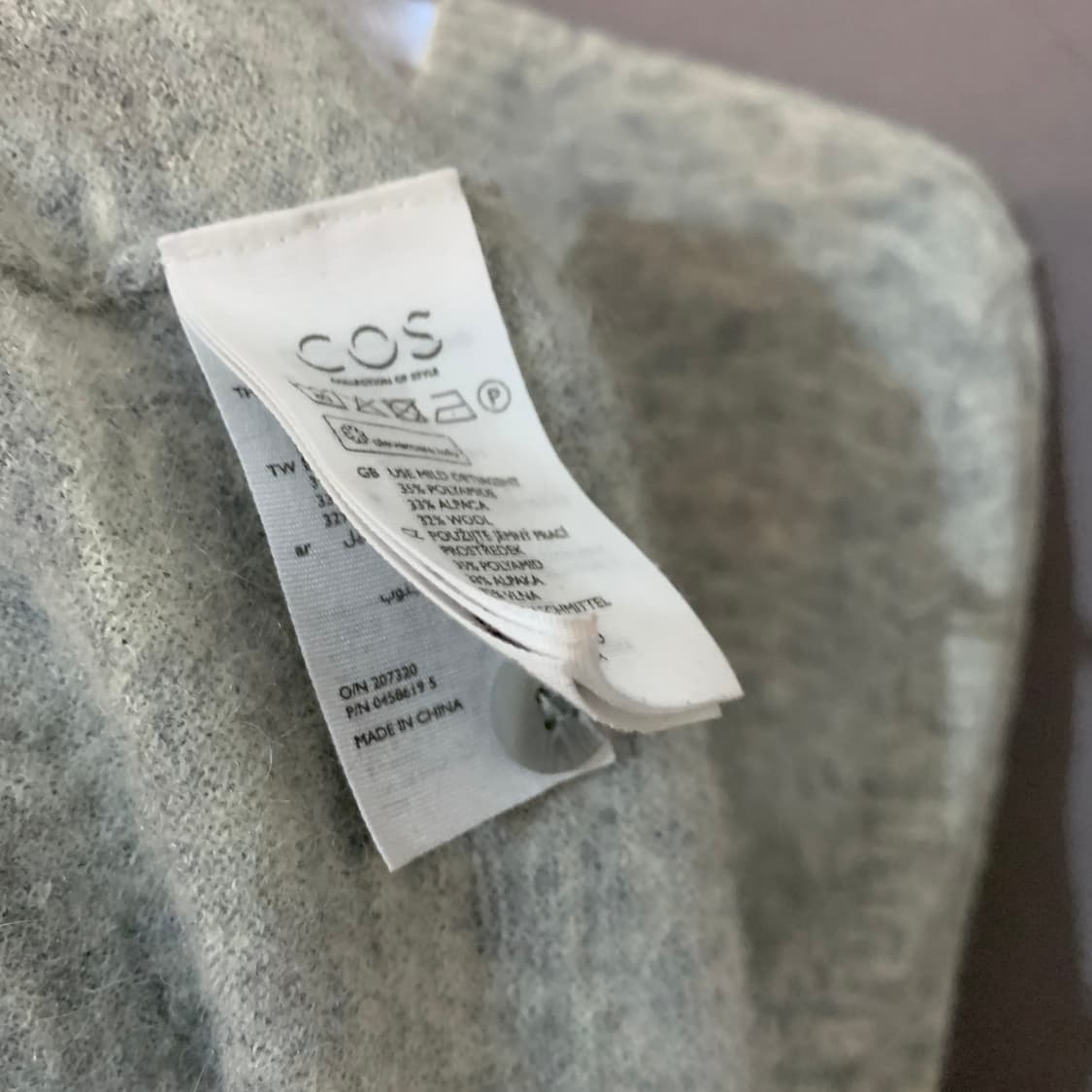 M COS 코스 알파카 혼방 백 플리티드 라운드 니트 가디건 상품이미지6