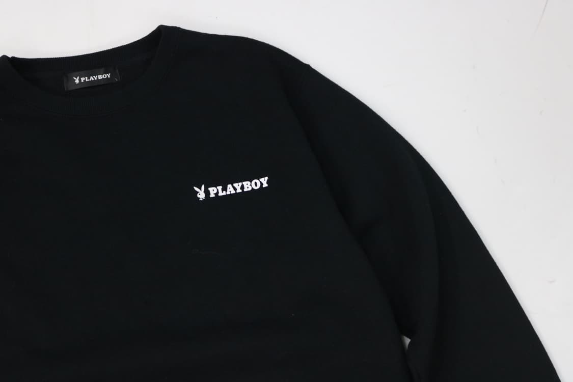 PLAYBOY 플레이보이 백프린팅 블랙 맨투맨 (L) 상품이미지7