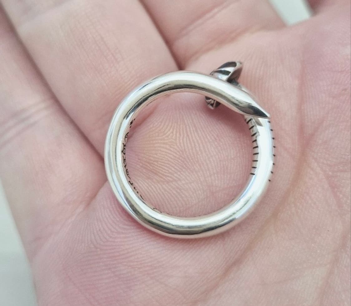 [US7] 크롬하츠 크로스볼 네일 실버링 - 새상품 상품이미지4