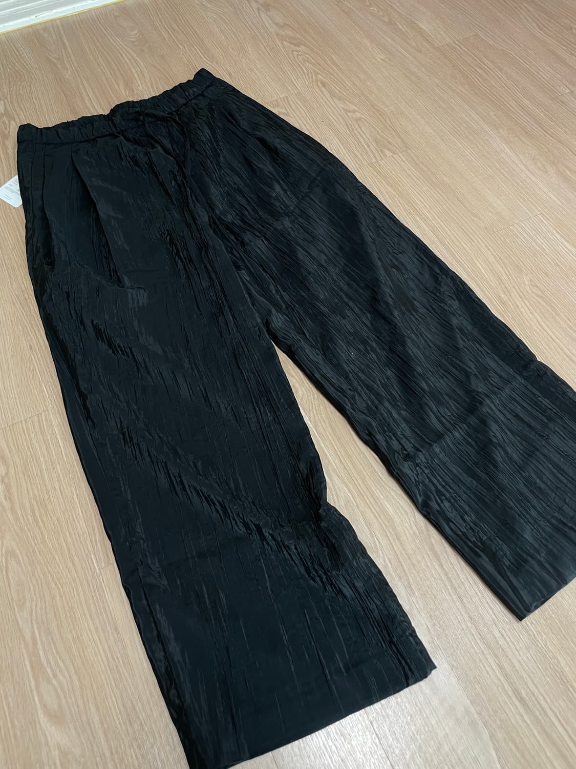 유스 플리츠 팬츠 바지 S 블랙 상품이미지1