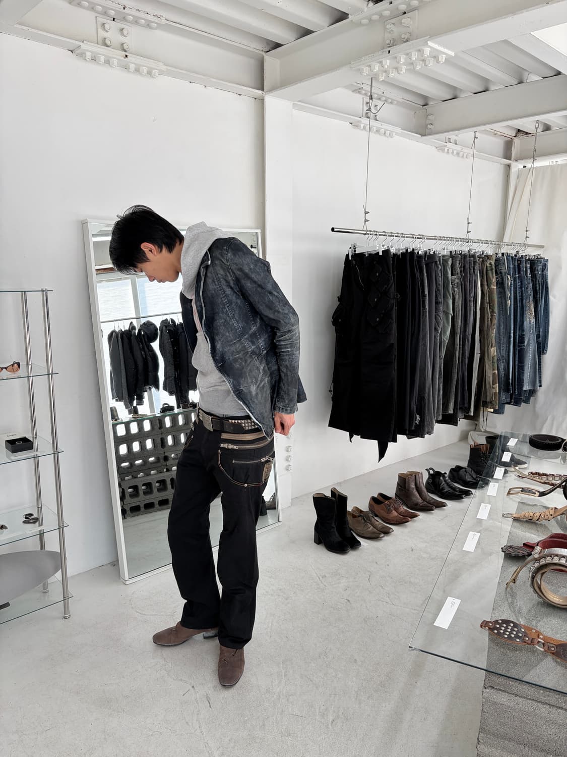 brth breth 멀티 지퍼 스티칭 커브드 팬츠 상품이미지4