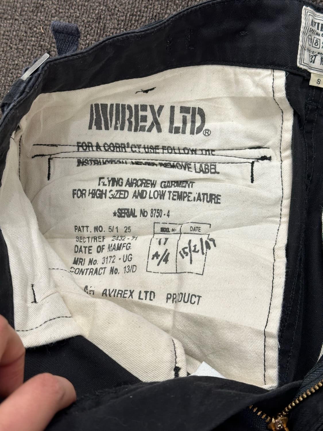 S)AVIREX 빈티지 블랙 카고팬츠 상품이미지4