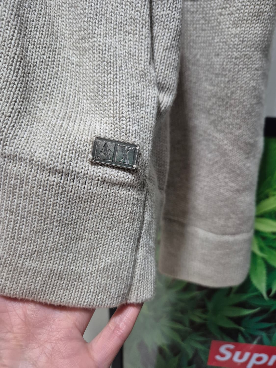 (세일)아르마니 익스체인지 니트 가디건 베이지 상품이미지3