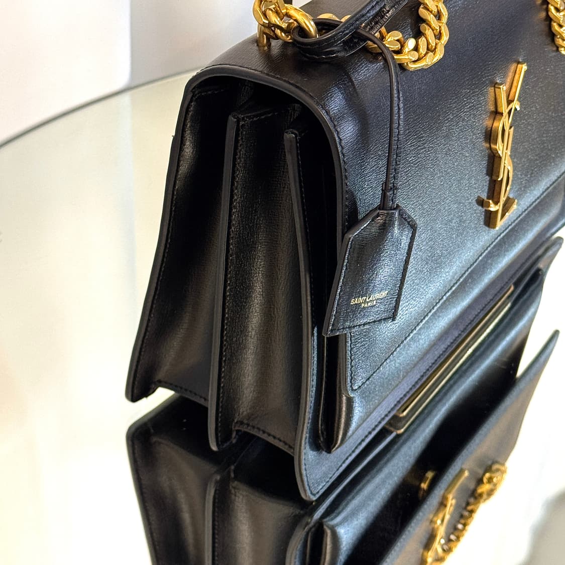 입생로랑 선셋백 라지 체인백 블랙 골드 금장 상품이미지7