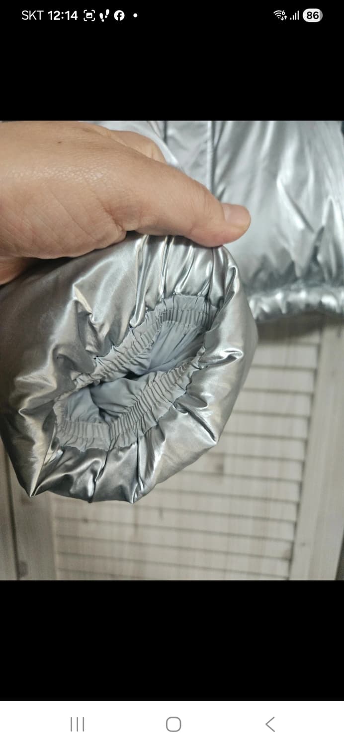 노스페이스 눕시 숏패딩 실버 M블랙배색 / 겨울패딩 / 상태좋음 상품이미지2