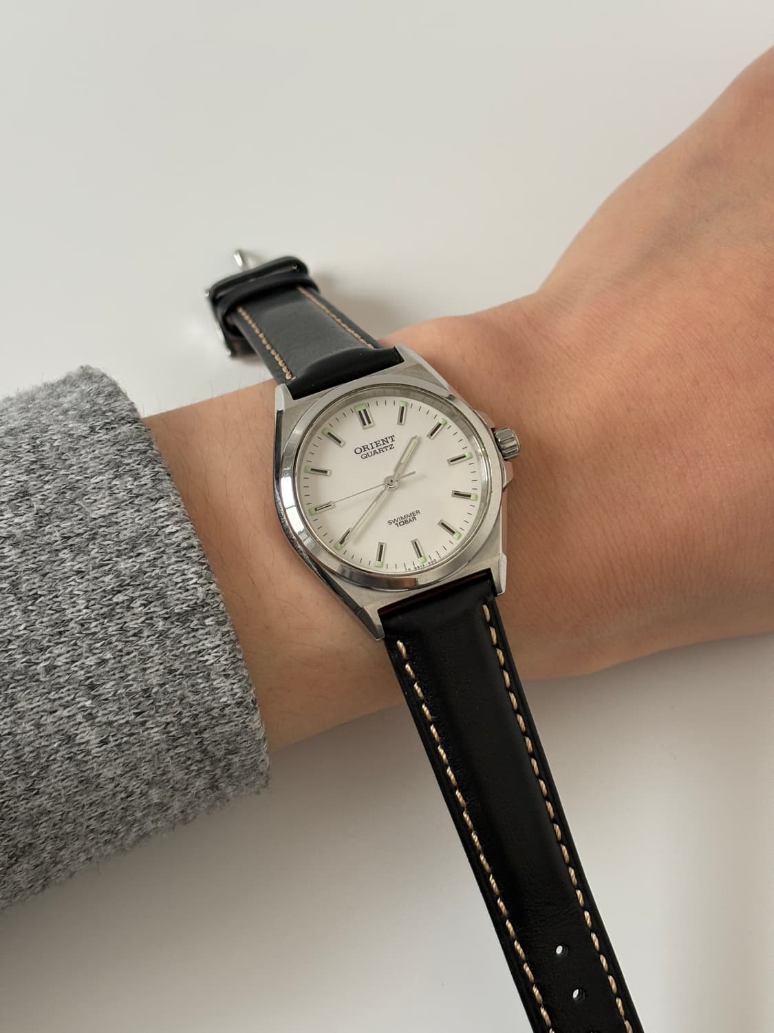 1990s Swimmer White Dial Silver Quartz 상품이미지8