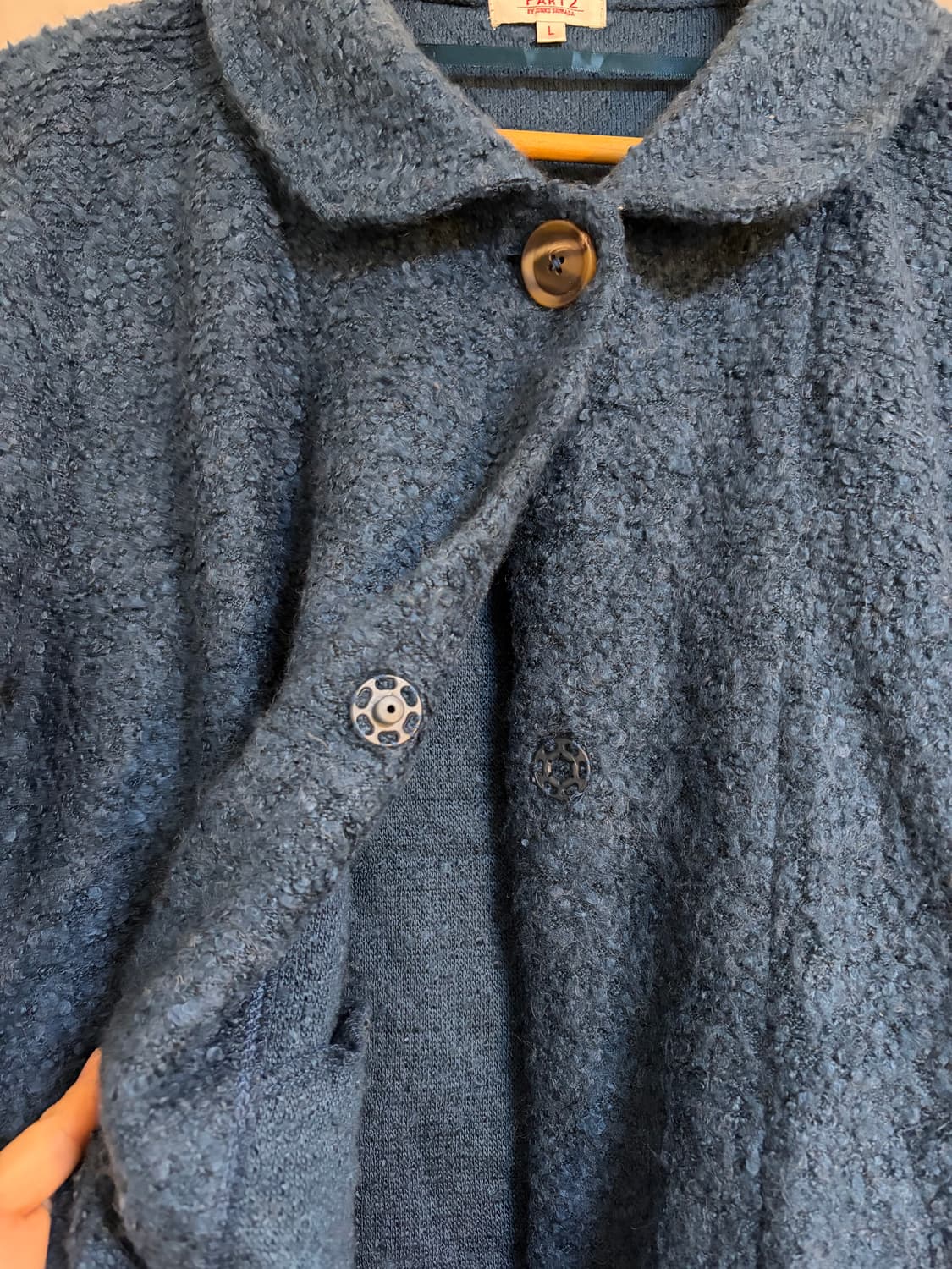 🫐빈티지 하구미깔 청록 둥카 케이프자켓 상품이미지4