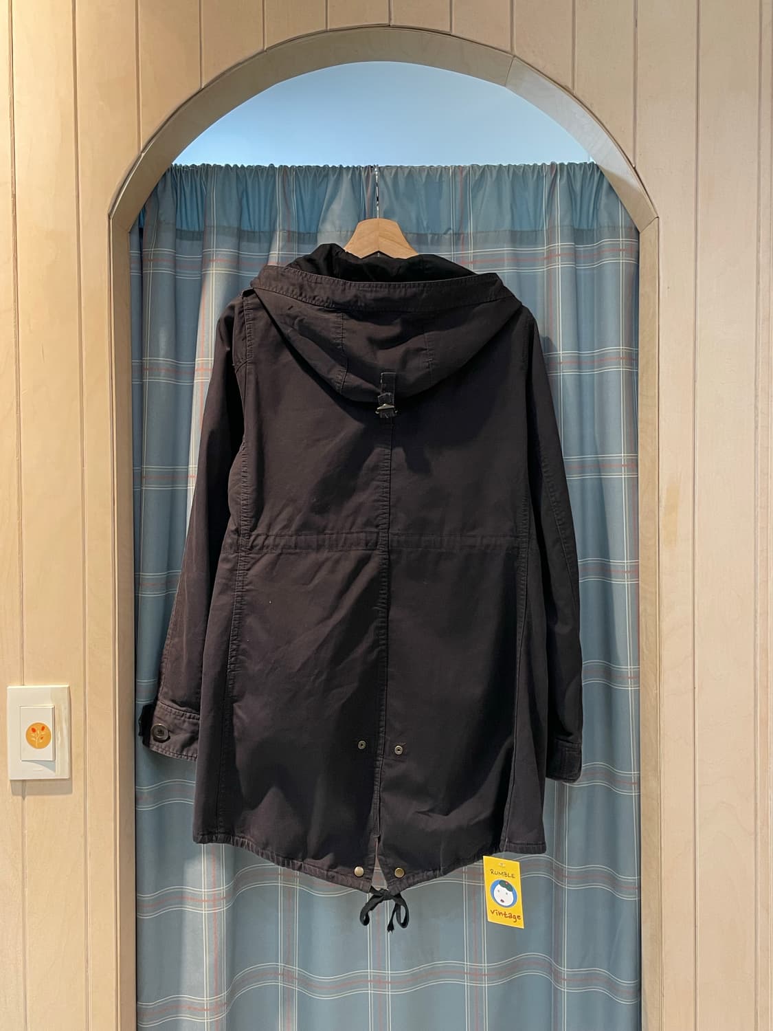 일본빈티지 블랙 후드야상 상품이미지5