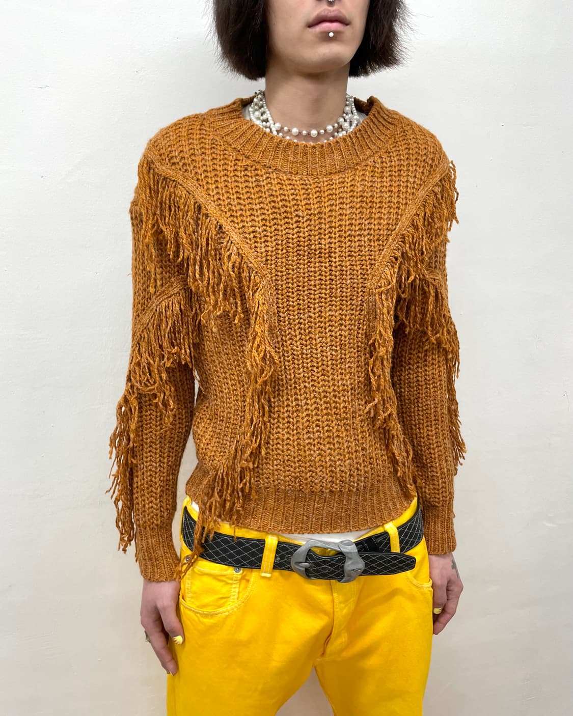 light brown fringe knitwea 상품이미지3