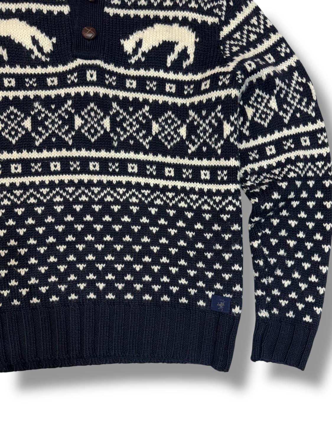 네이비 노르딕 코위찬 풀오버 니트 (L)   상품이미지3