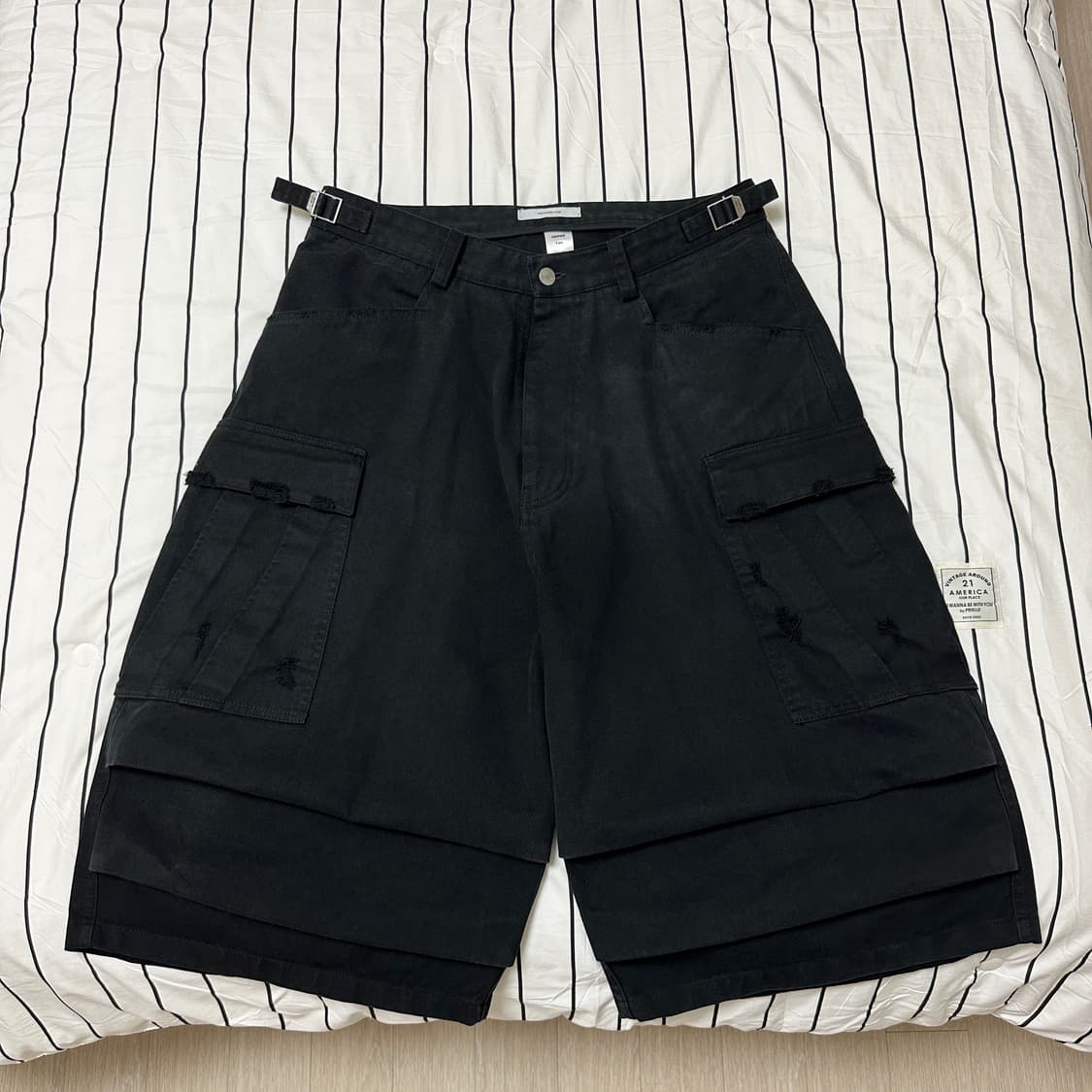 논노드 사이드 카고 쇼츠 빈티지 블랙(2) 상품이미지2